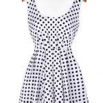 Three Color Dot Backless Bowknot Dress On Luulla