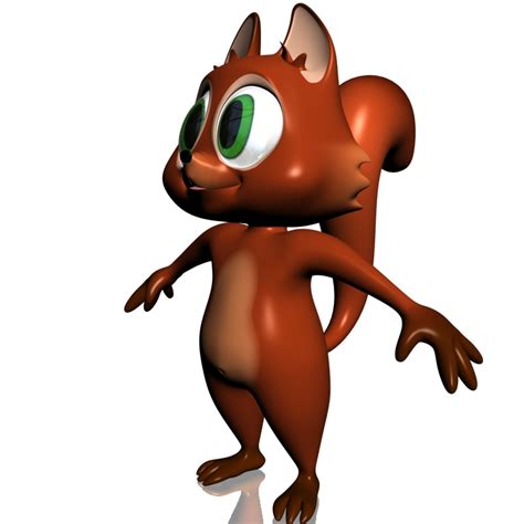 Cartoon Squirrel Character Rigged 3d Model Flatpyramid