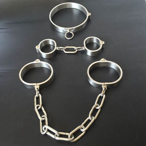 2018 Male Female Stainless Steel Bondage Handcuffs Shackles Fetters