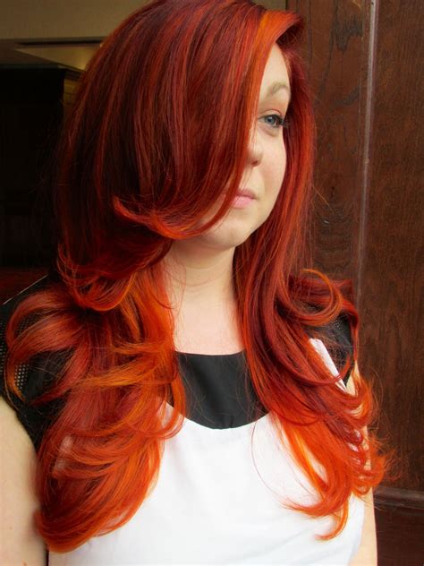 Fiery Red Ombré Cool Hairstyles Long Hair Styles Hair Beauty