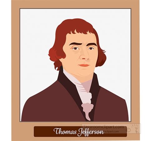 American Presidents Clipart Portrait Of Thomas Jefferson American President
