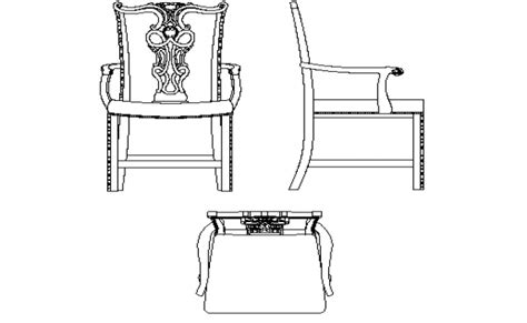 Designer Chairs Plan And Elevation Detail Dwg Cadbull