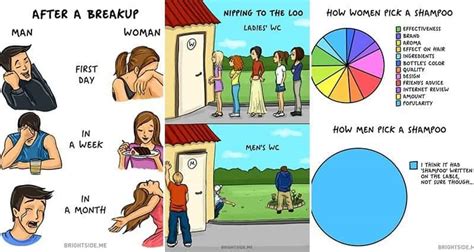 Humorous Illustrations Showing The Differences Between Men And Women