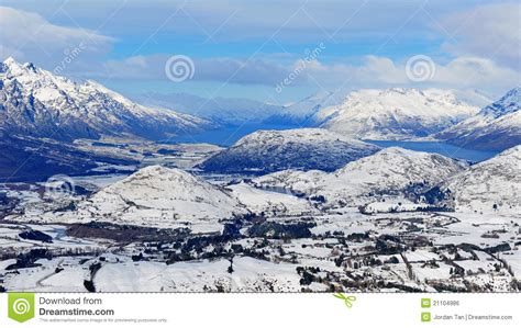 New Zealand Snow Mountains Stock Photo Image Of Lake