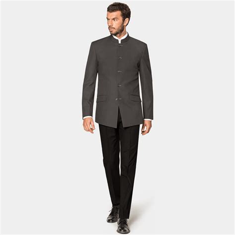 Hommes veste décontractée col mao tissu polyester éclair poche taille large typetop rated seller. Veste col mao, Veste Homme à col Mao en ligne - Hockerty