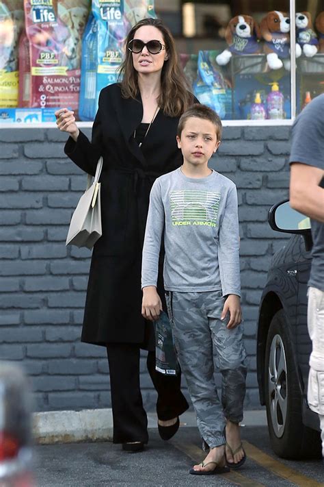 angelina jolie goes shopping with shiloh and knox and he looks like brad hollywood life