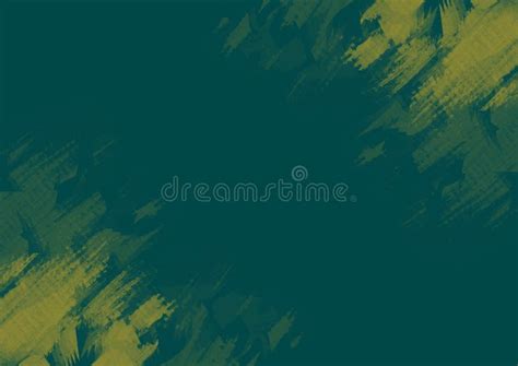 Abstract Art Background Dark Green And Yellow Colors Watercolor