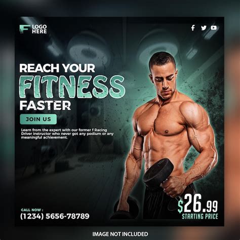 Premium PSD Gym And Fitness Social Media Post Banner Unique Template