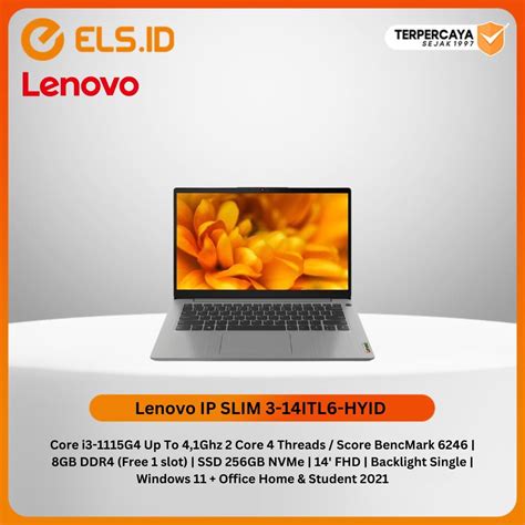 Jual Latop Lenovo Ip Slim Itl Hyid Arctic Grey Intel Core I