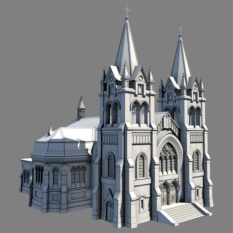 3d Gothic Cathedral Exteriors Model
