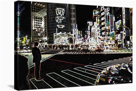 Neon Nights Ii Stretched Canvas Print Tony Koukos