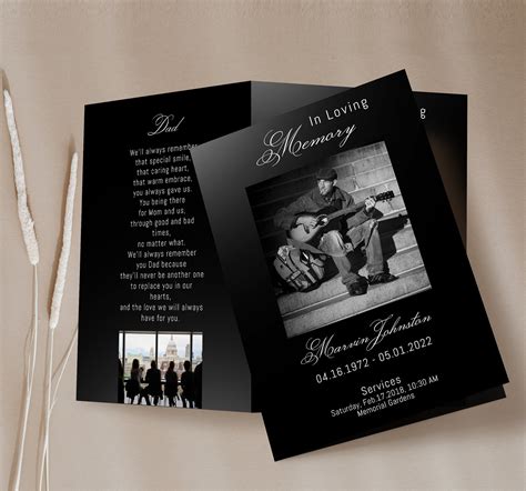 Memorial Service Diy Celebration Of Life Program Template Memorial