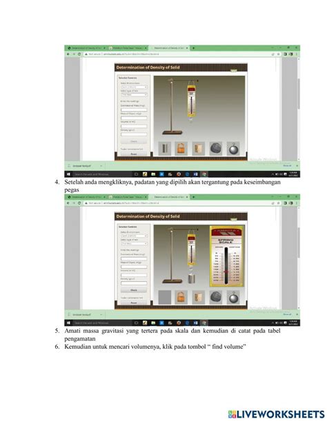 Lkpd Percobaan Menentukan Massa Jenis Zat Padat Worksheet Live Worksheets