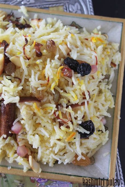Kashmiri Pulao Rice Nuts Veg Saffron Pulav Marudhuskitchen Recipe