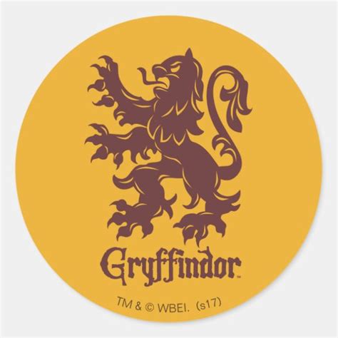 Harry Potter Gryffindor Lion Graphic Classic Round Sticker