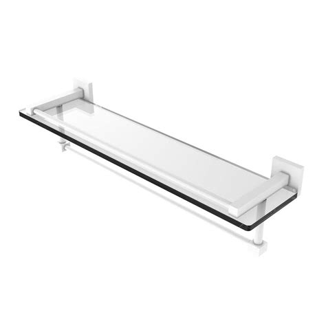 allied brass montero collection 22 in gallery glass shelf with towel bar in matte white mt 1