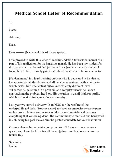 Recommendation Letter From Teacher To Student For College Database