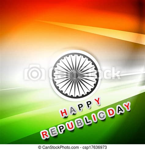 India Flag Republic Day Beautiful Wave Tricolor Stylish Vector Design