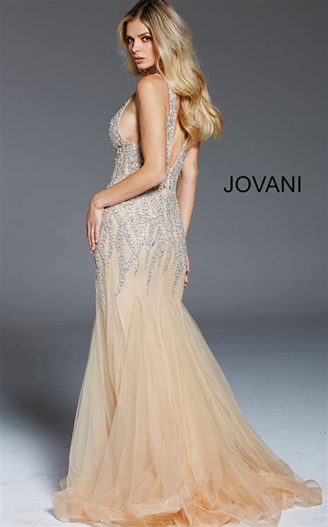 Jovani Dress Nude And Silver V Neckline Prom Dress My Xxx Hot Girl
