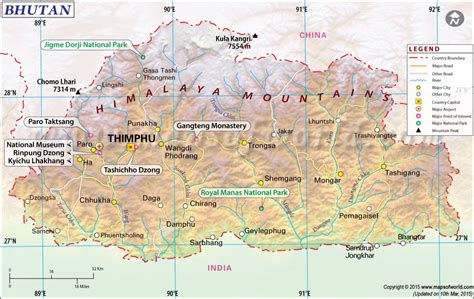 Large Administrative Map Of Bhutan Bhutan Large Administrative Map