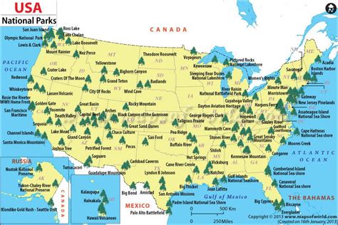 Us National Parks Map Map Of Us National Parks Us National Parks