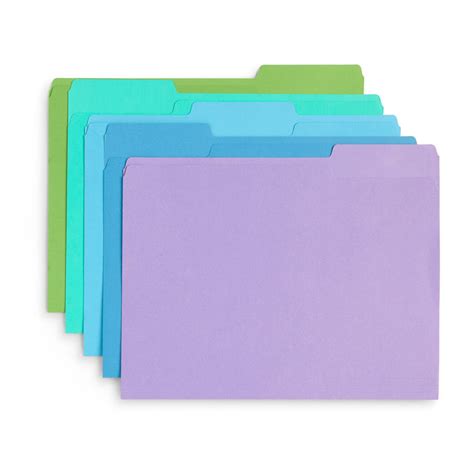 Blue Summit Supplies File Folders Letter 13 Tab Assorted Ocean Ton