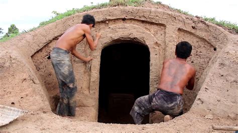 Amazing Two Man Dig To Build Underground House Youtube