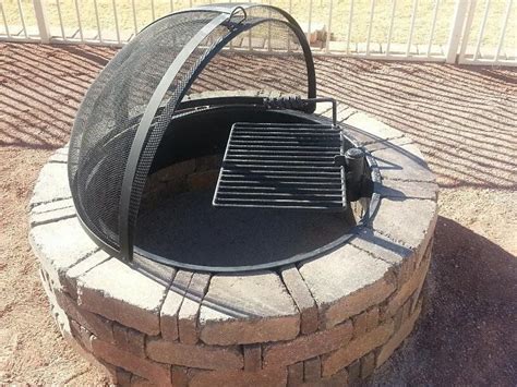 24 Steel Fire Ring With Cooking Grate Campfire Pit Park