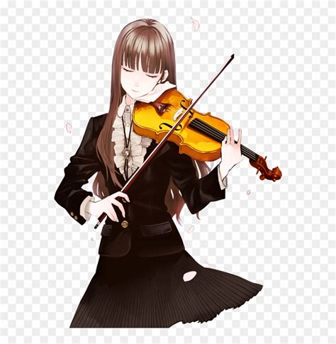Fiddle Drawing Violin Player Anime Girl Playing Violin