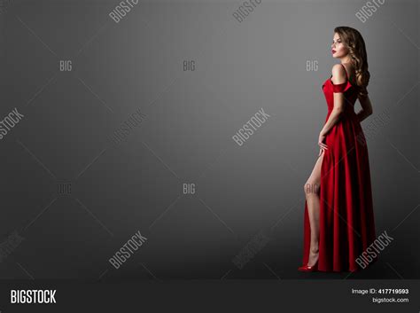 fashion woman long red image and photo free trial bigstock