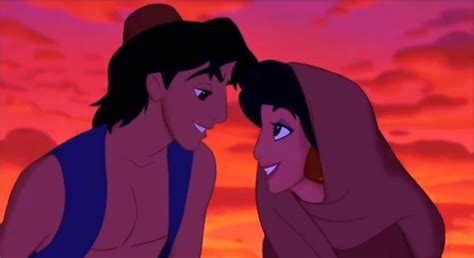 Jasmine And Aladdin Falling In Love Аладдин Дисней Мультфильмы