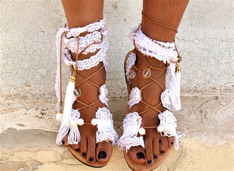 Princess Wedding Sandals Gladiator Leather Sandals Boho Sandals