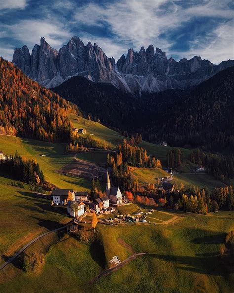 Sunset Over Val Di Funes From The Air Turkportal Nature Photography