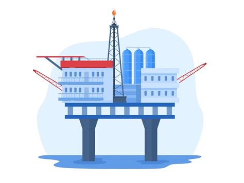 Premium Vector Oil Gas Industry Illustration Cartoon Urban Landscape