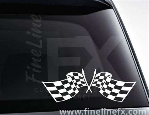 Checkered Racing Flags Vinyl Decal Sticker