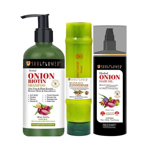 Buy Soulflower Onion Oil Onion Biotin Shampoo And Conditioner Hair