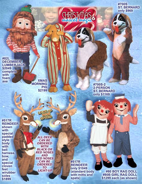 Great Christmas Mascot Costumes To Browse Or Well Customize For You