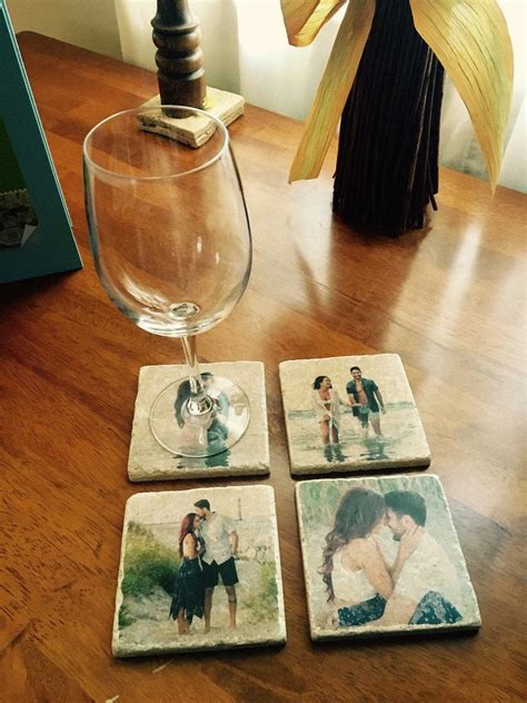 Photo Coasters Set Of 4 Custom Natural Stone Picture Etsy