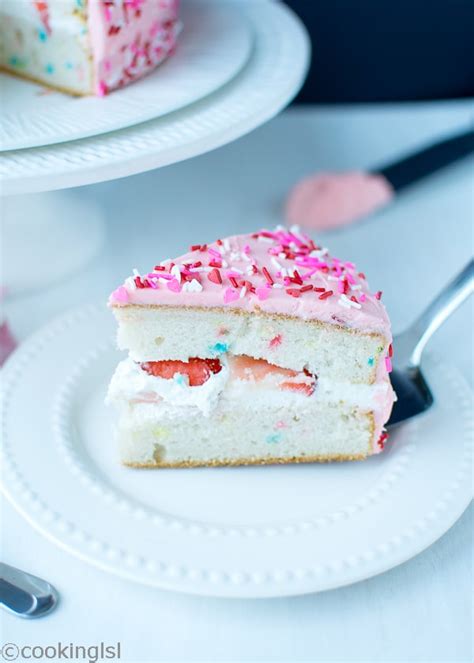 Pink Funfetti Cake For Valentines Day