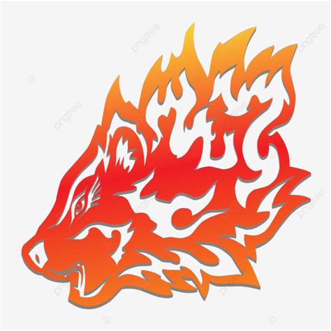 Fire Wolf Logo As A Symbol Of Knight Nature Fire Wolf Symbol Logo
