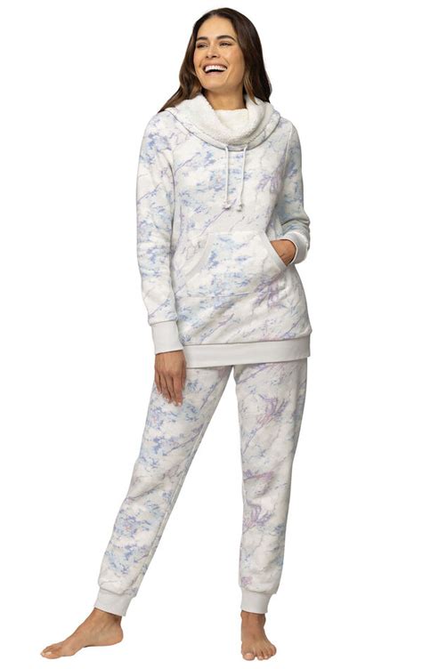 Shearling Rollneck Pajama Set In Womens Fleece Pajamas Pajamas For