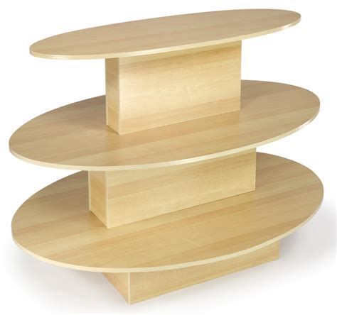 Store Displays Maple Oval Merchandising Table