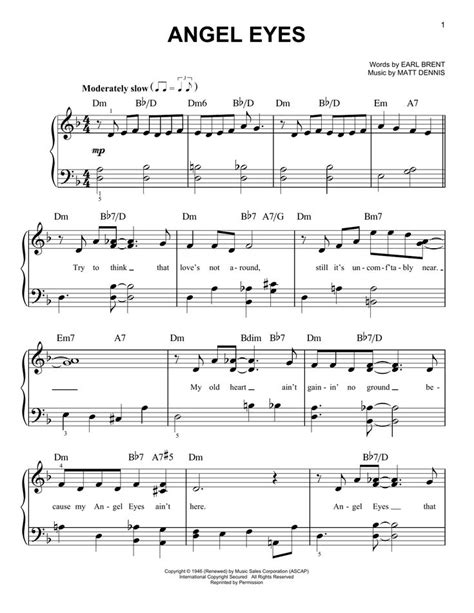 Frank Sinatra Angel Eyes Sheet Music Download Printable PDF Chords Score At
