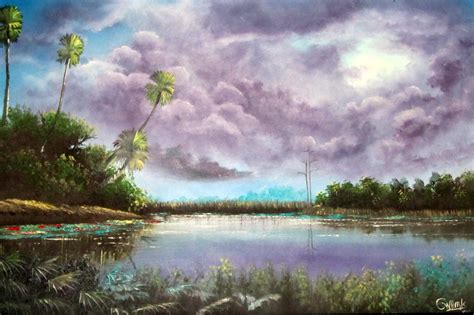 Original Oil Painting Florida Landscape Art Original By Whirlsart