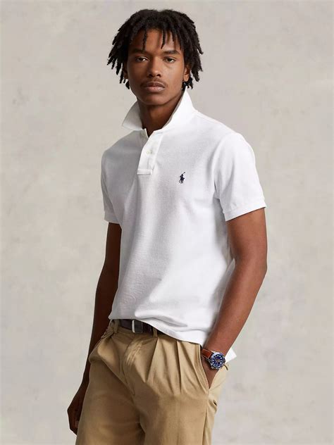 Polo Ralph Lauren Short Sleeve Custom Slim Polo Shirt White At John