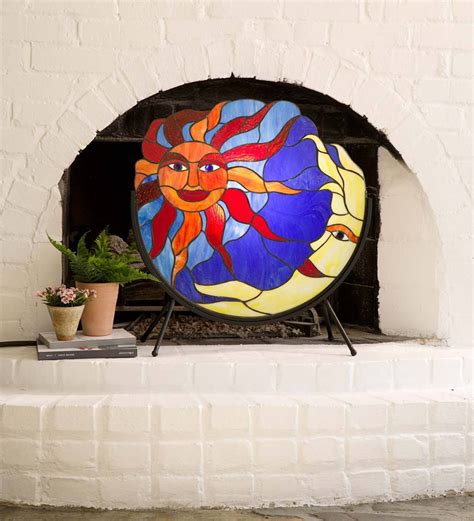 This Unique Sun And Moon Fireplace Screen Fireplace Screen Will Make Your Hearth A Happy Place