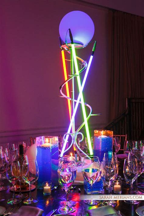 Centerpiece | Neon decor, Mitzvah centerpieces, Centerpieces