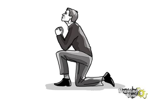 How To Draw A Person On Their Knees Kneeling Drawingnow