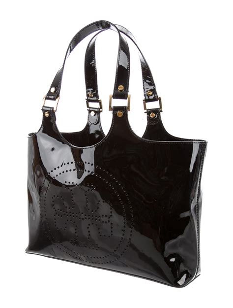 Tory Burch Black Patent Leather Tote Handbags Wto74346 The Realreal
