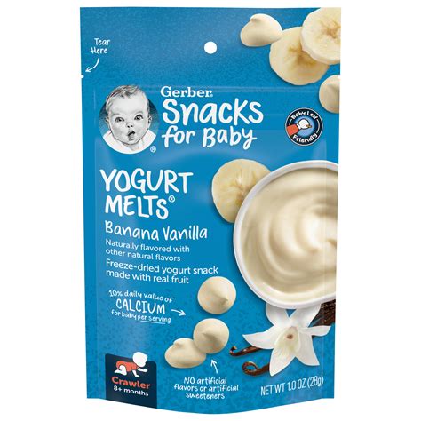 Gerber Snacks For Baby Yogurt Melts Banana Vanilla Freeze Dried Yogurt